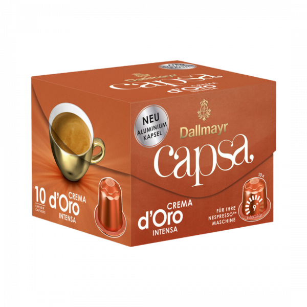 Dallmayr Capsa Crema d'Oro Intensa 9, Nespresso-kompatibel, 10 Aluminium-Kaffeekapseln, 56 Gramm